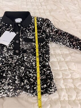 MARELLA  Women's  Black Sequin Button-Down Top